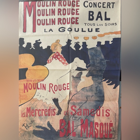 From Paris a “Vintage” Print of Moulin Rouge Poster on a 100% Cotton Tea Towel - Picture 8 of 9